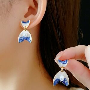 Blue and Gold Modern Siren's Tales Earrings